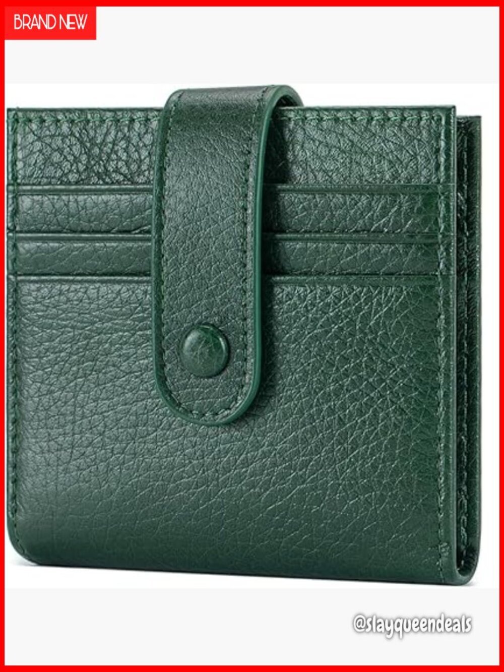 Genuine Leather Slim Bifold Wallet With Zipper Coin Pouch ID Window